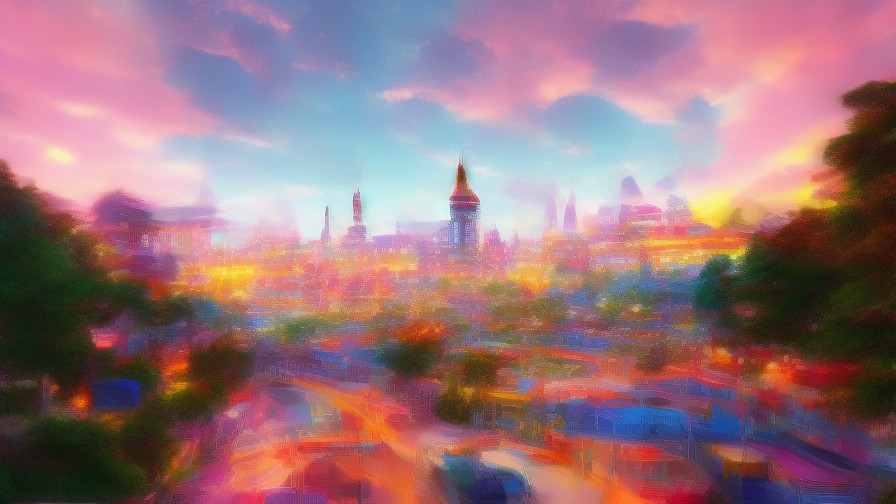 Anime-style planning visual for amusement park guide