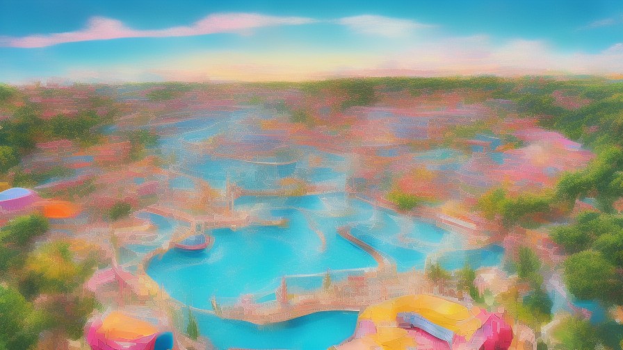 Anime-style planning visual for holiday world splashin safari map